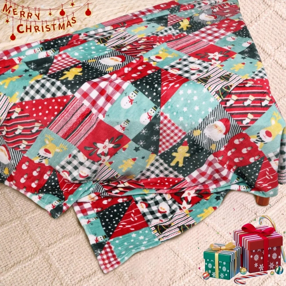 Cozy Blanket Printed Blanket Throw Christmas Plaid